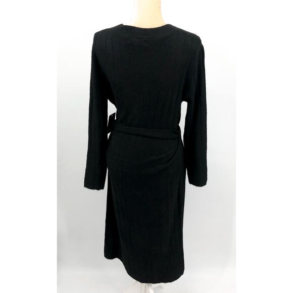 STITCHDROP Women's Tied To You Belted Midi Sweater Dress Medium Black NWT - Picture 5 of 10